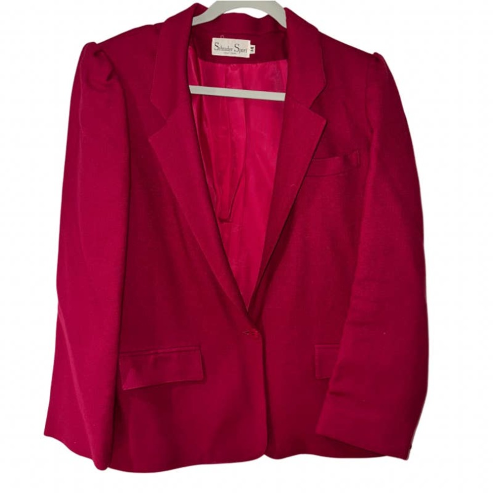 SCHRADER SPORT DARK PINK/FUCHSIA VINTAGE CHIC BLAZER SIZE 14